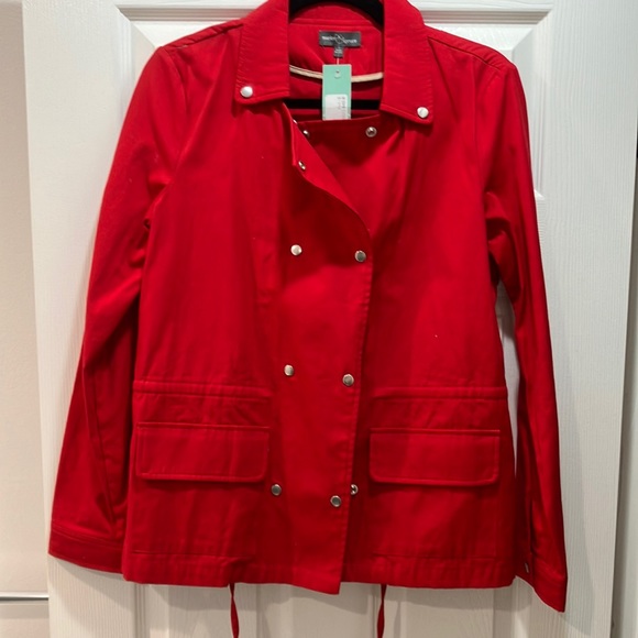 Red cinch-waist cargo jacket brand new - Picture 1 of 5